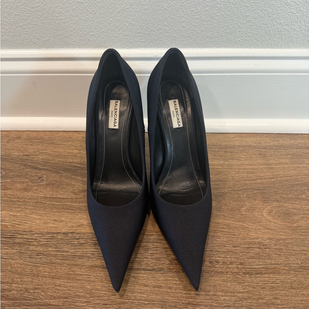 Balenciaga Women's Black Satin Pumps